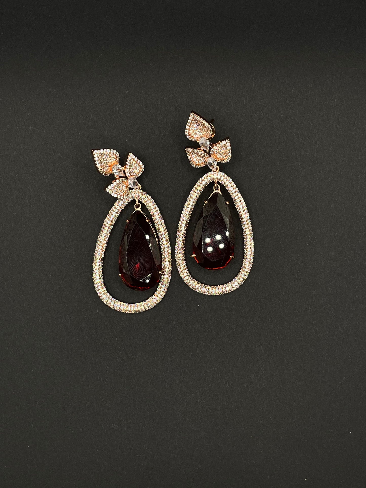Red Sparkly Twig Earring - Stone Stories