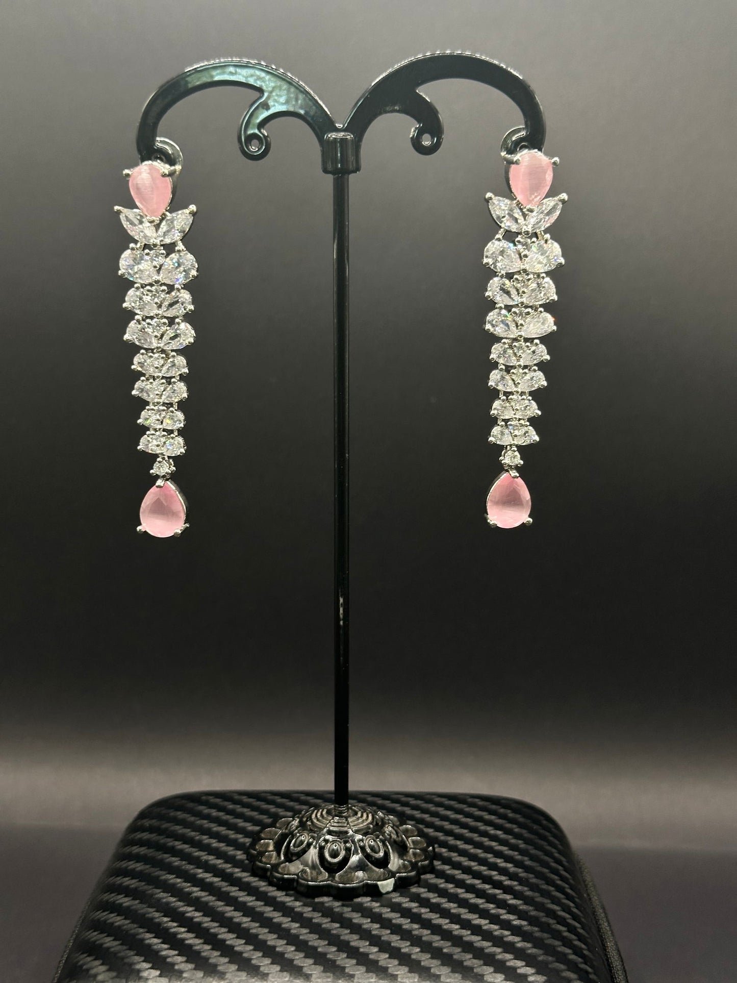 Baby Pink Shiny Braid Earring - Stone Stories