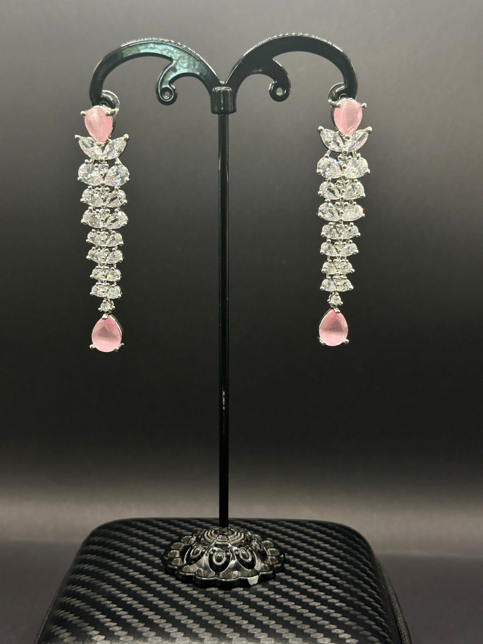 Baby Pink Shiny Braid Earring - Stone Stories