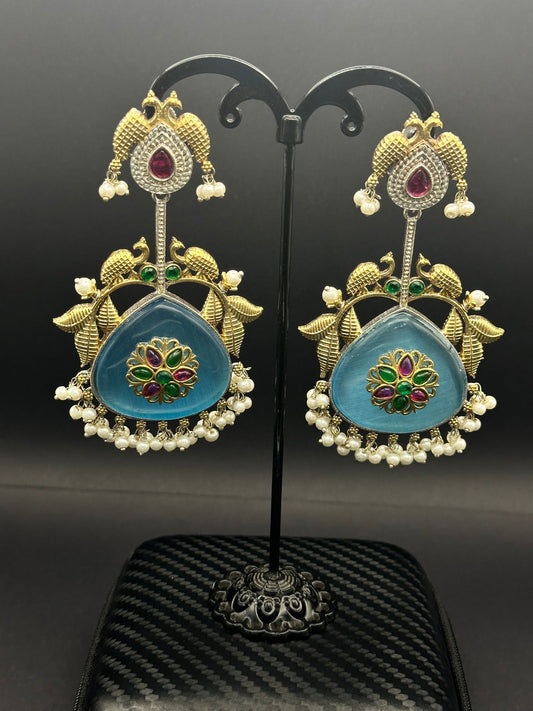 Blue Bird of Paradise Earring - Stone Stories