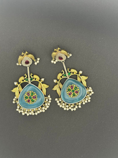 Blue Bird of Paradise Earring - Stone Stories