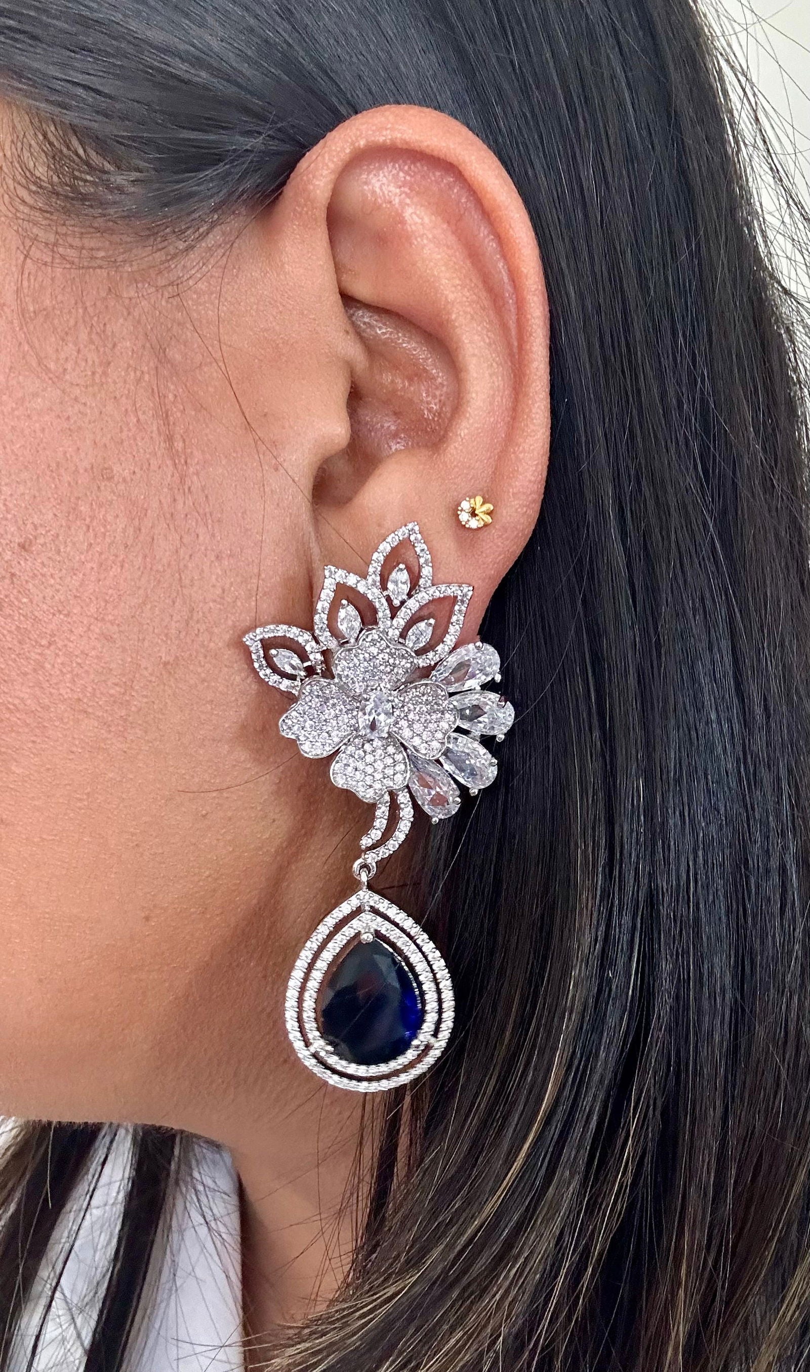 Blue Petal Earring - Stone Stories