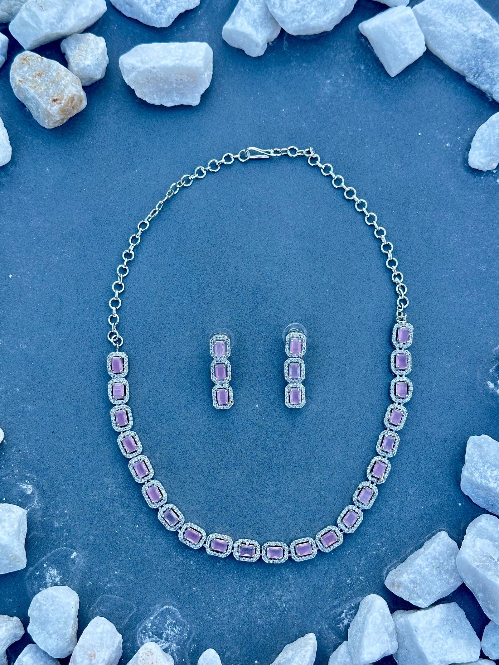 Classic single line Necklace set - Stone Stories