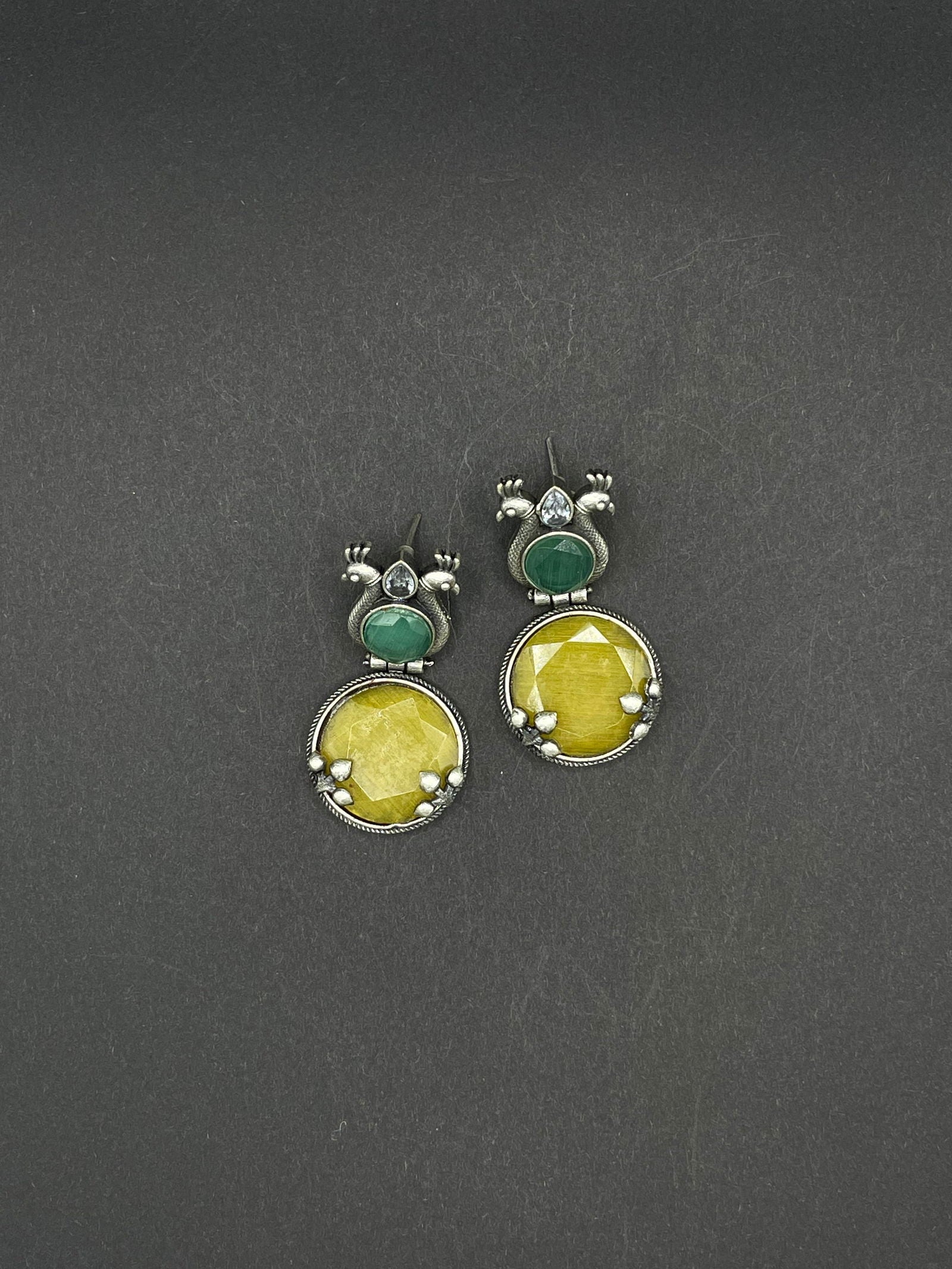 Dual Stone Bird Earrings - Stone Stories