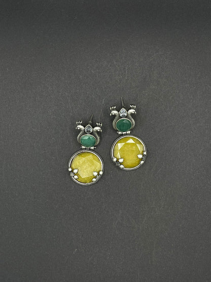 Dual Stone Bird Earrings - Stone Stories