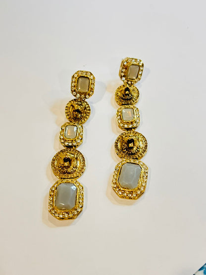 Fauna Fantasy Grey Long Earring - Stone Stories