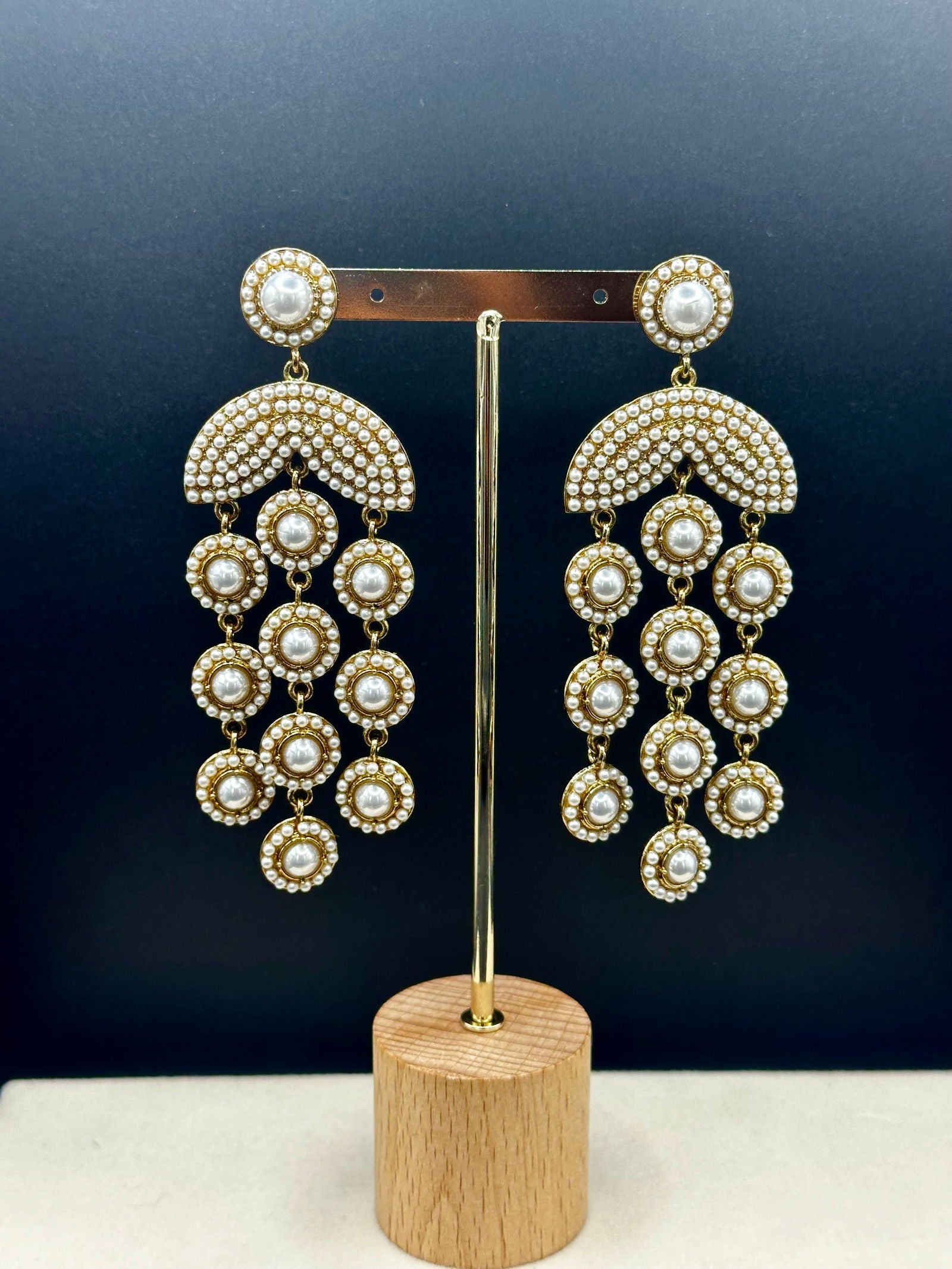 Fish Tail Pearl Dangler Earrings - Stone Stories
