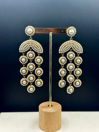 Fish Tail Pearl Dangler Earrings - Stone Stories