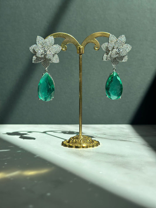 Flora Emerald Earring - Stone Stories
