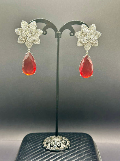 Flora Red Earring - Stone Stories