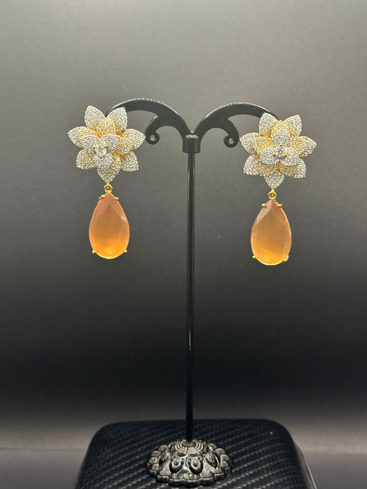 Flora Rose Gold - Peach Earring - Stone Stories