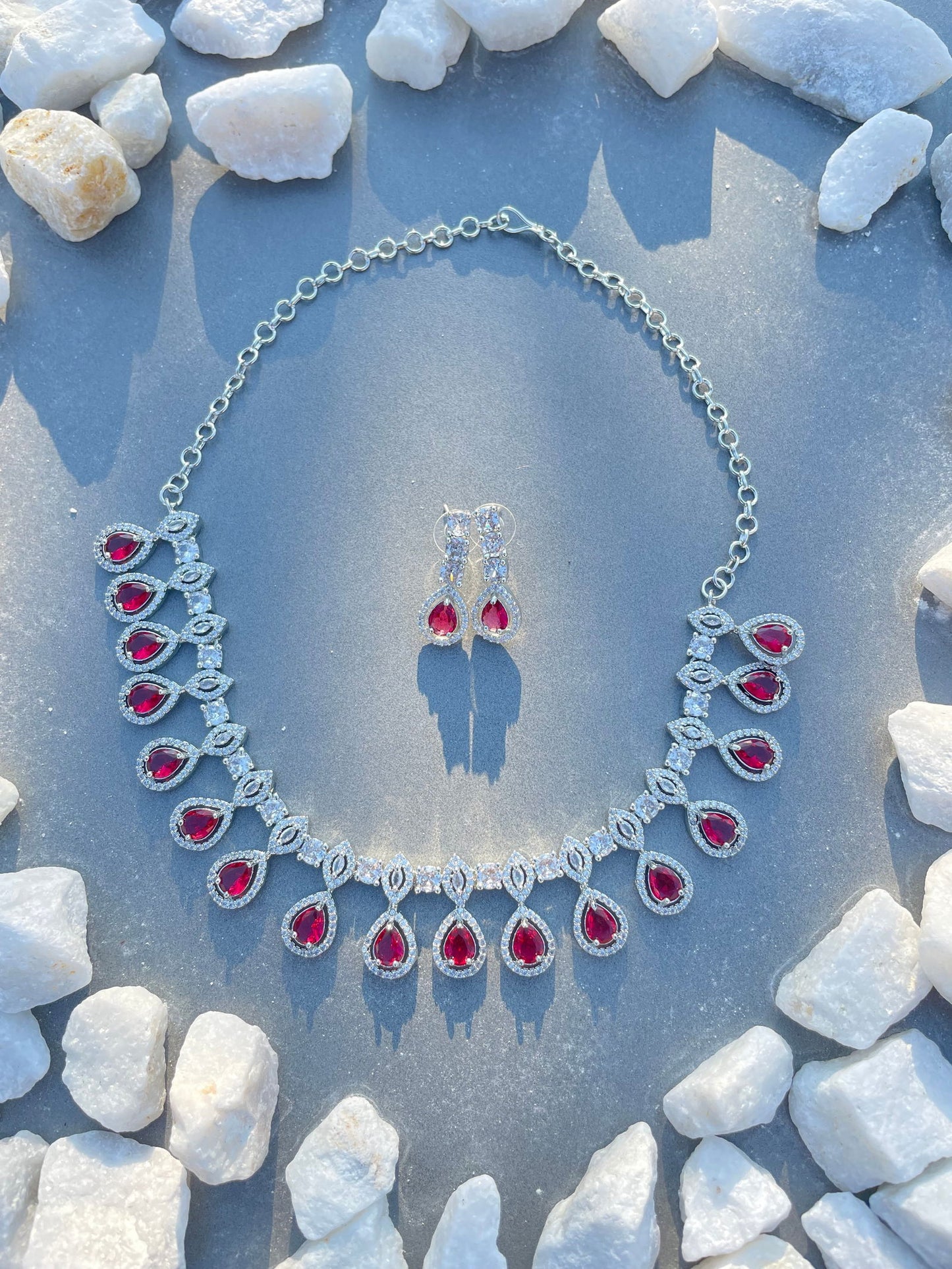 Glitz Drop Necklace Set - Stone Stories