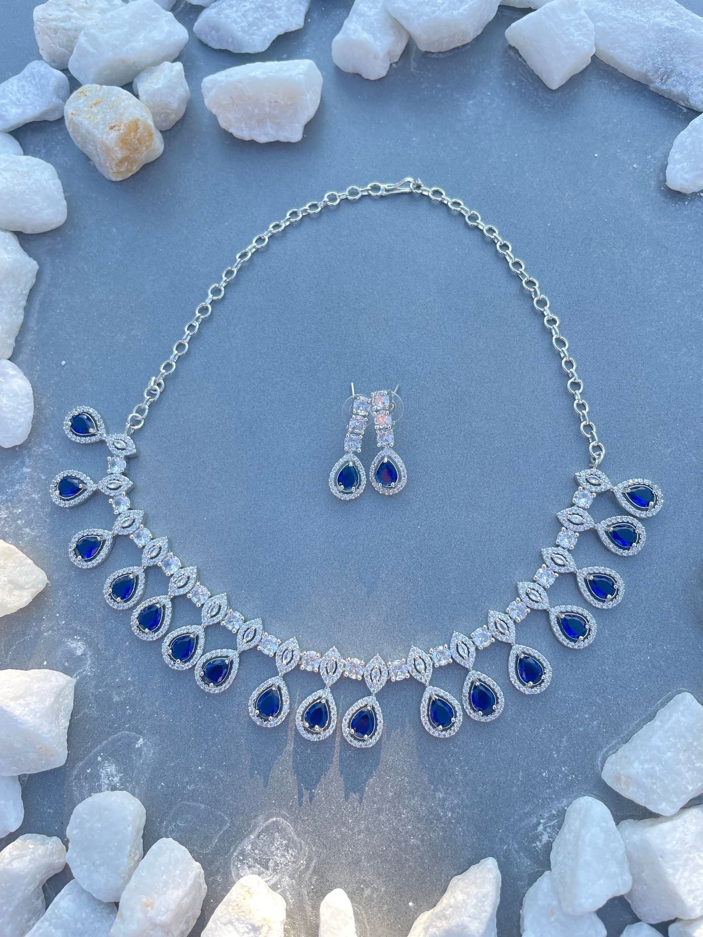 Glitz Drop Necklace Set - Stone Stories