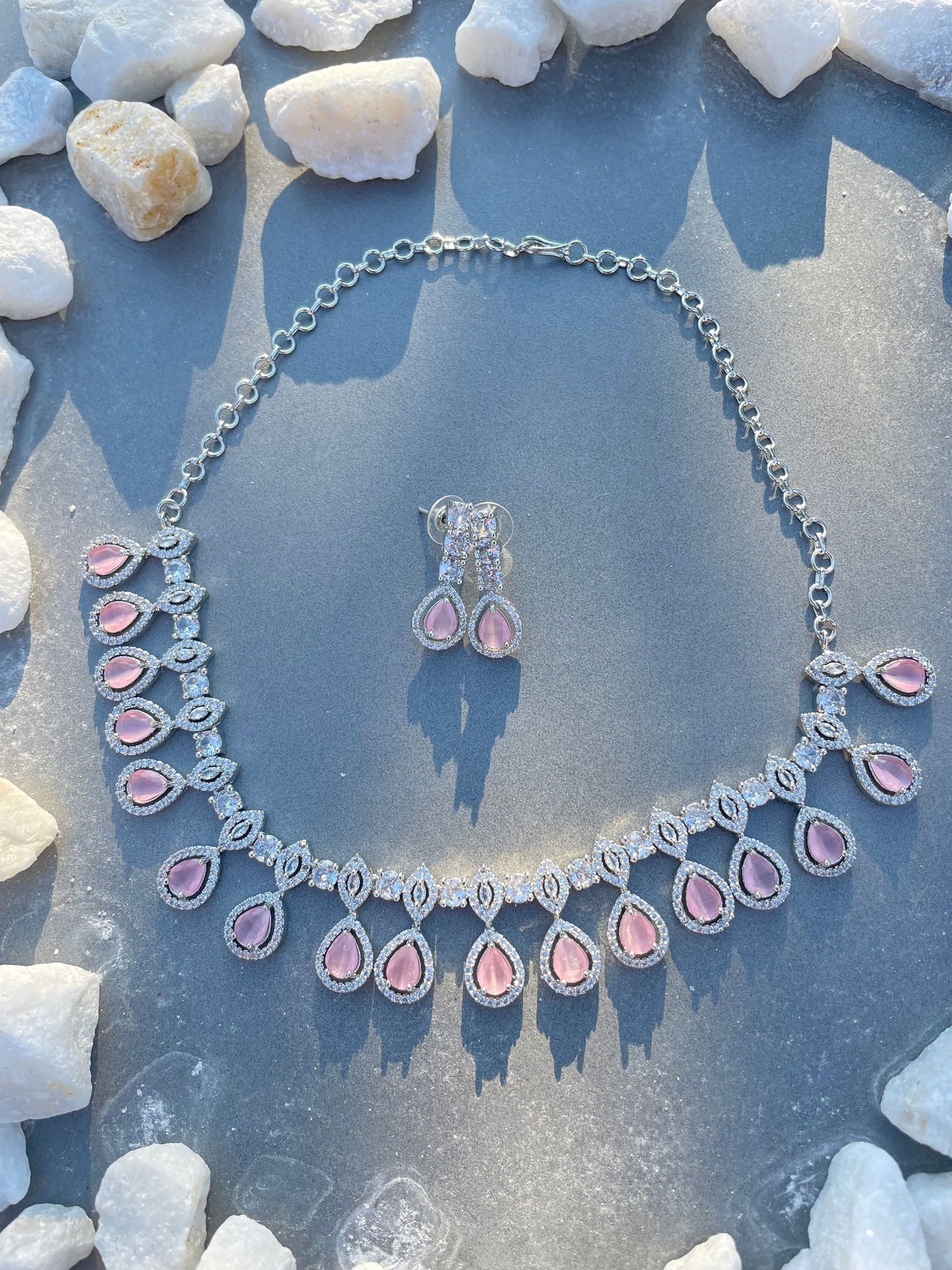 Glitz Drop Necklace Set - Stone Stories