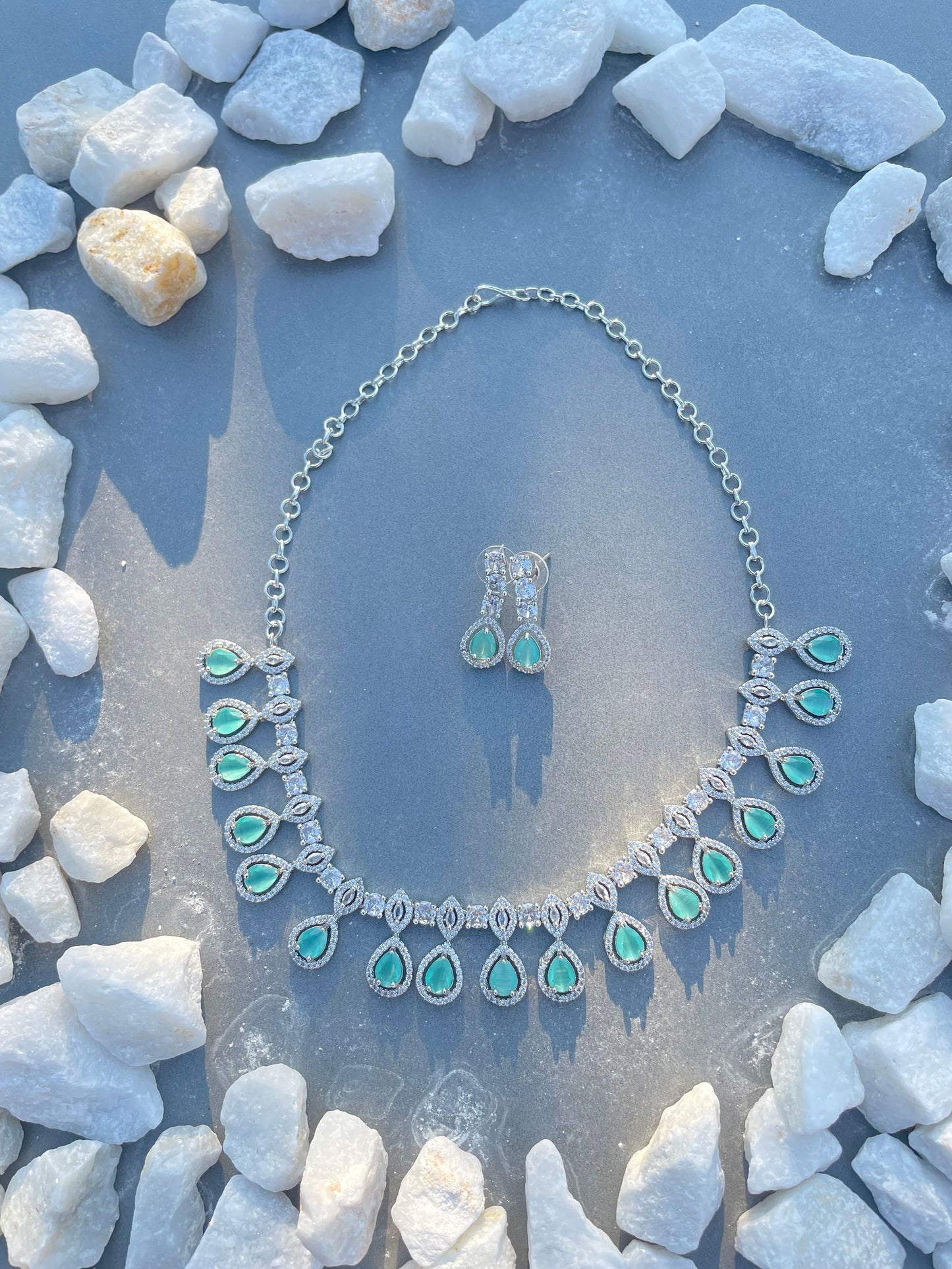 Glitz Drop Necklace Set - Stone Stories