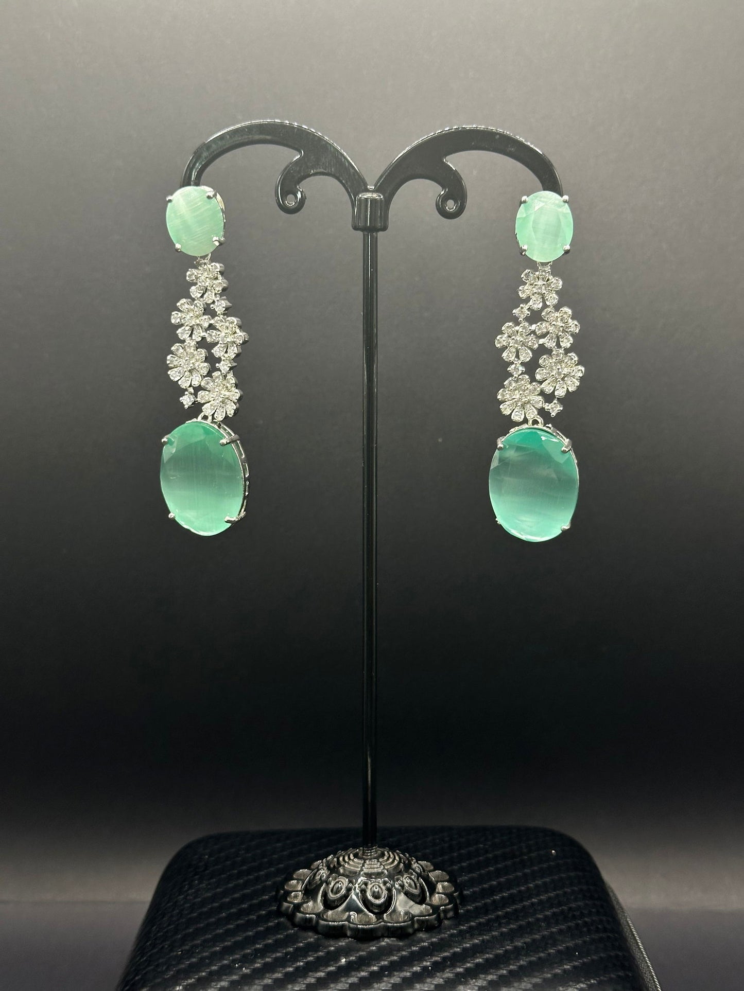 Mint Green Daisy Earring - Stone Stories