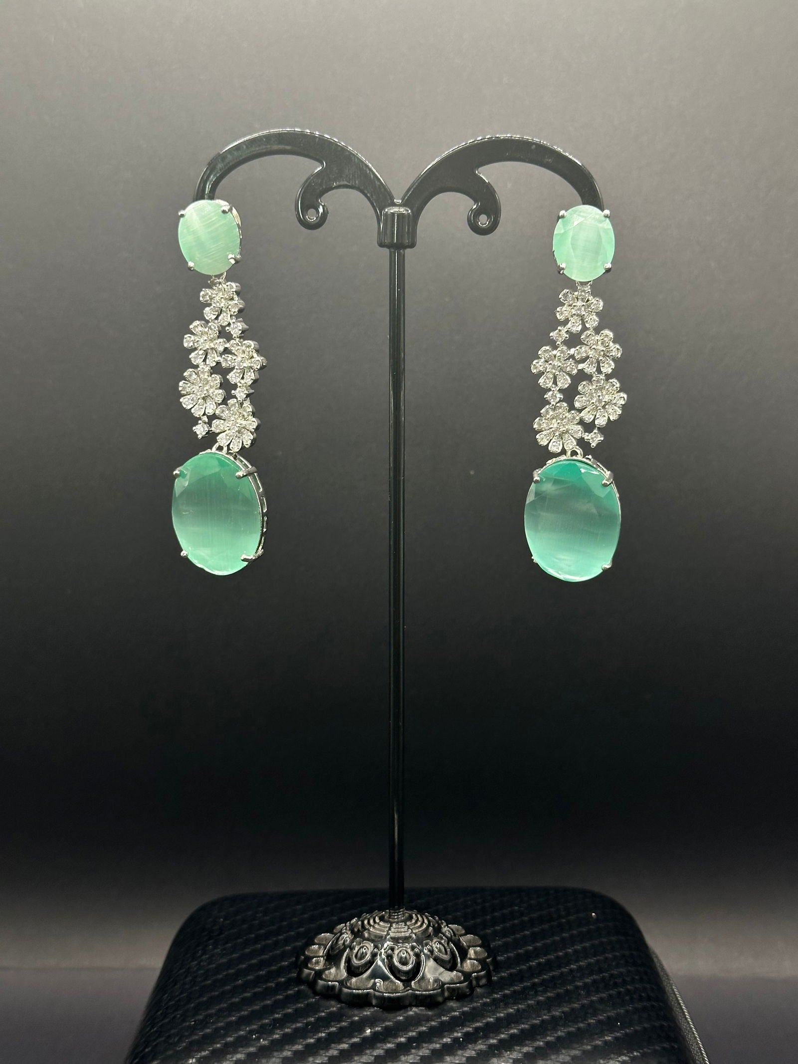 Mint Green Daisy Earring - Stone Stories