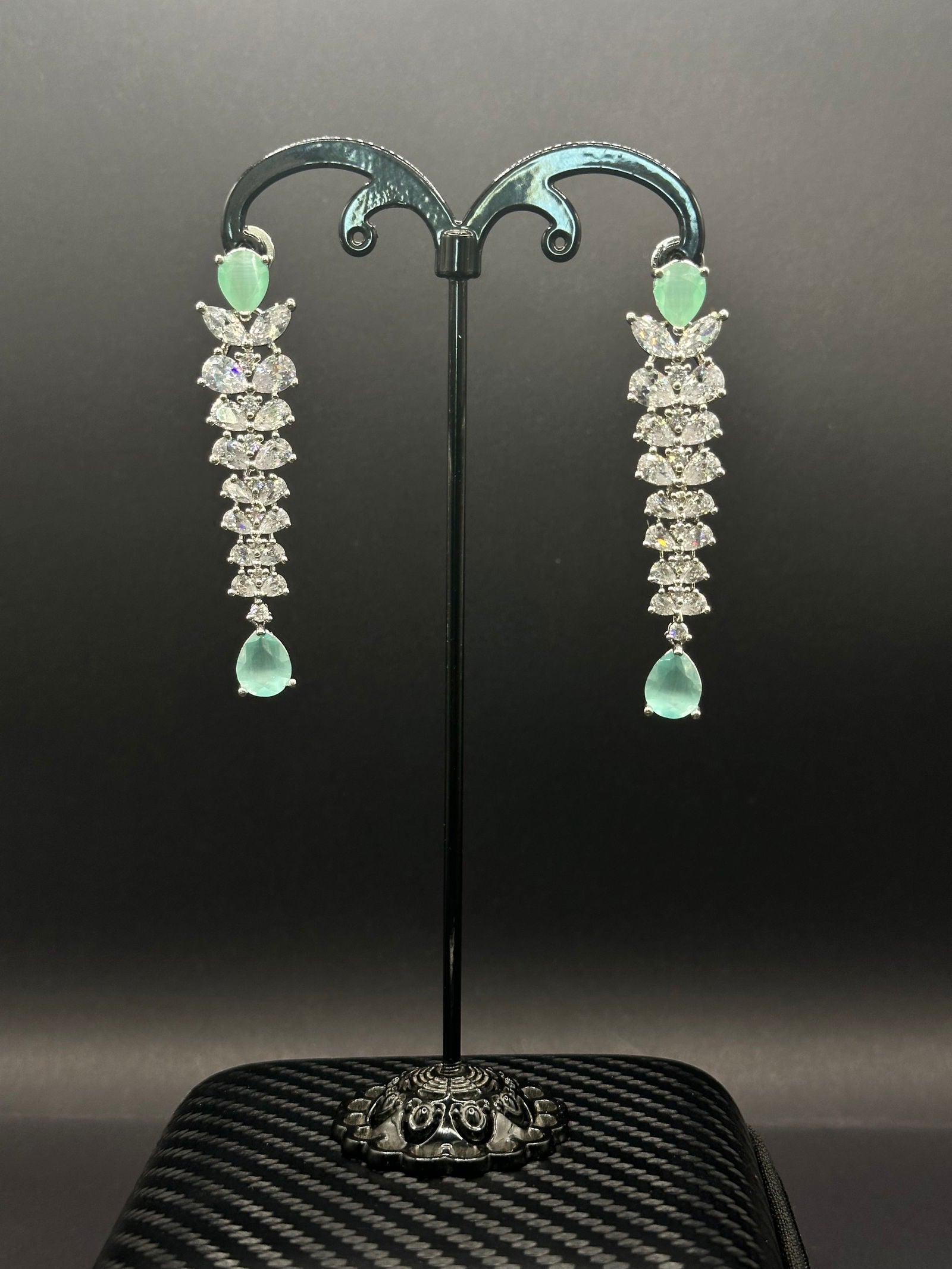 Mint Green Shiny Braid Earring - Stone Stories