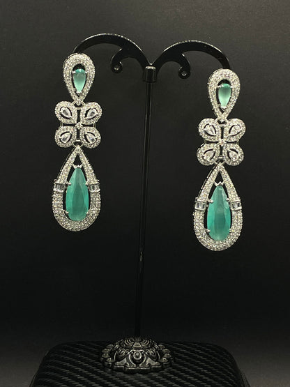 Mint Green Two Stone Clover Earring - Stone Stories