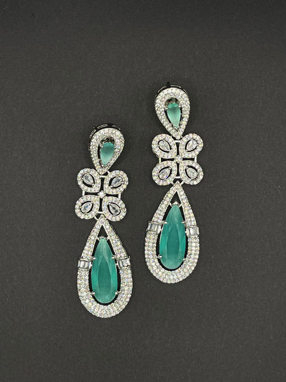 Mint Green Two Stone Clover Earring - Stone Stories
