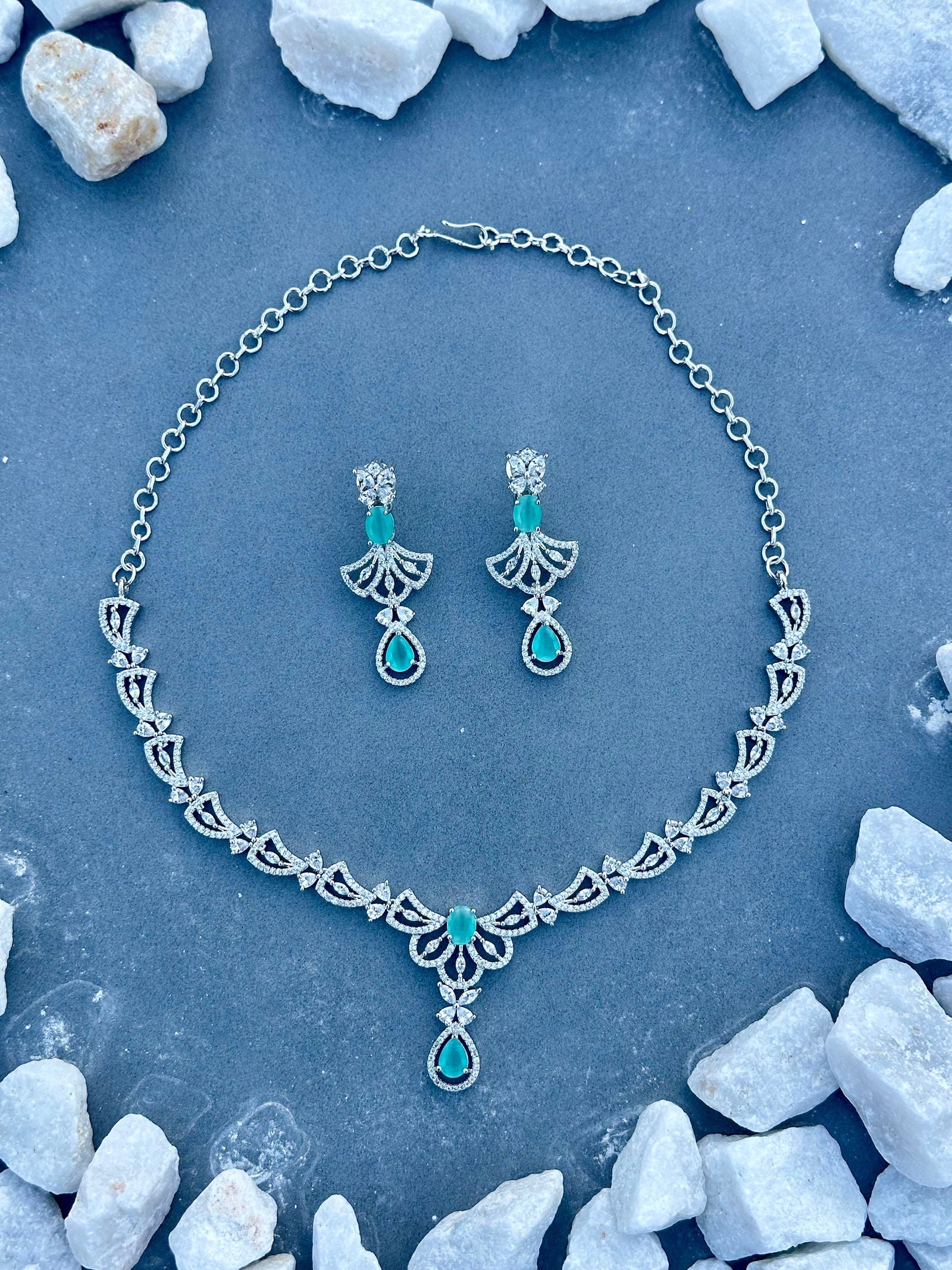 Petal Drop Necklace set - Stone Stories