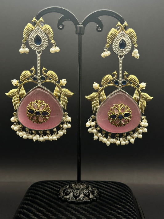 Pink Bird of Paradise Earring - Stone Stories