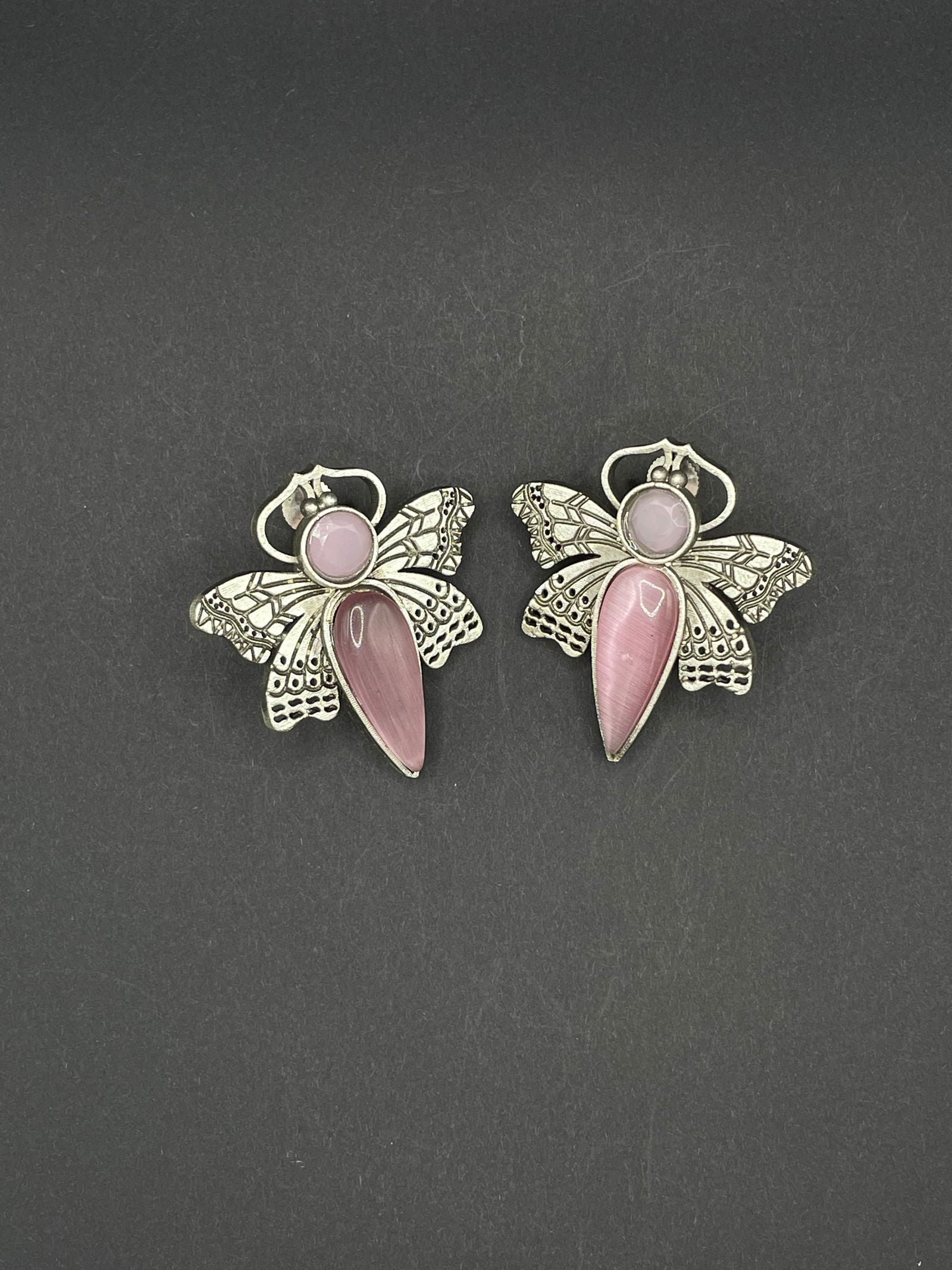 Pink Butterfly Earring - Stone Stories