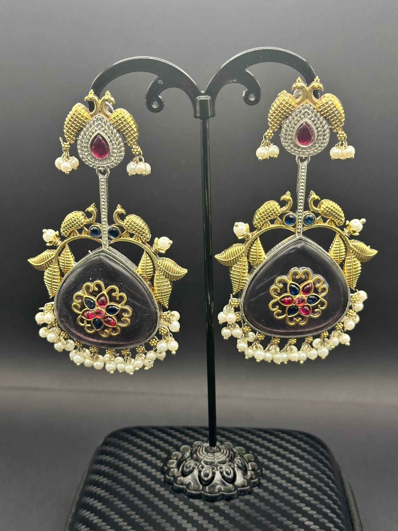Purple Bird of Paradise Earring - Stone Stories