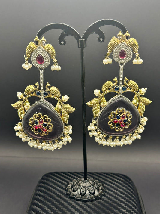 Purple Bird of Paradise Earring - Stone Stories
