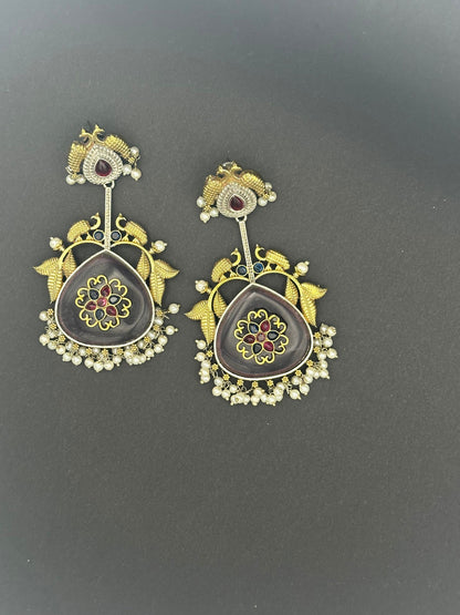 Purple Bird of Paradise Earring - Stone Stories