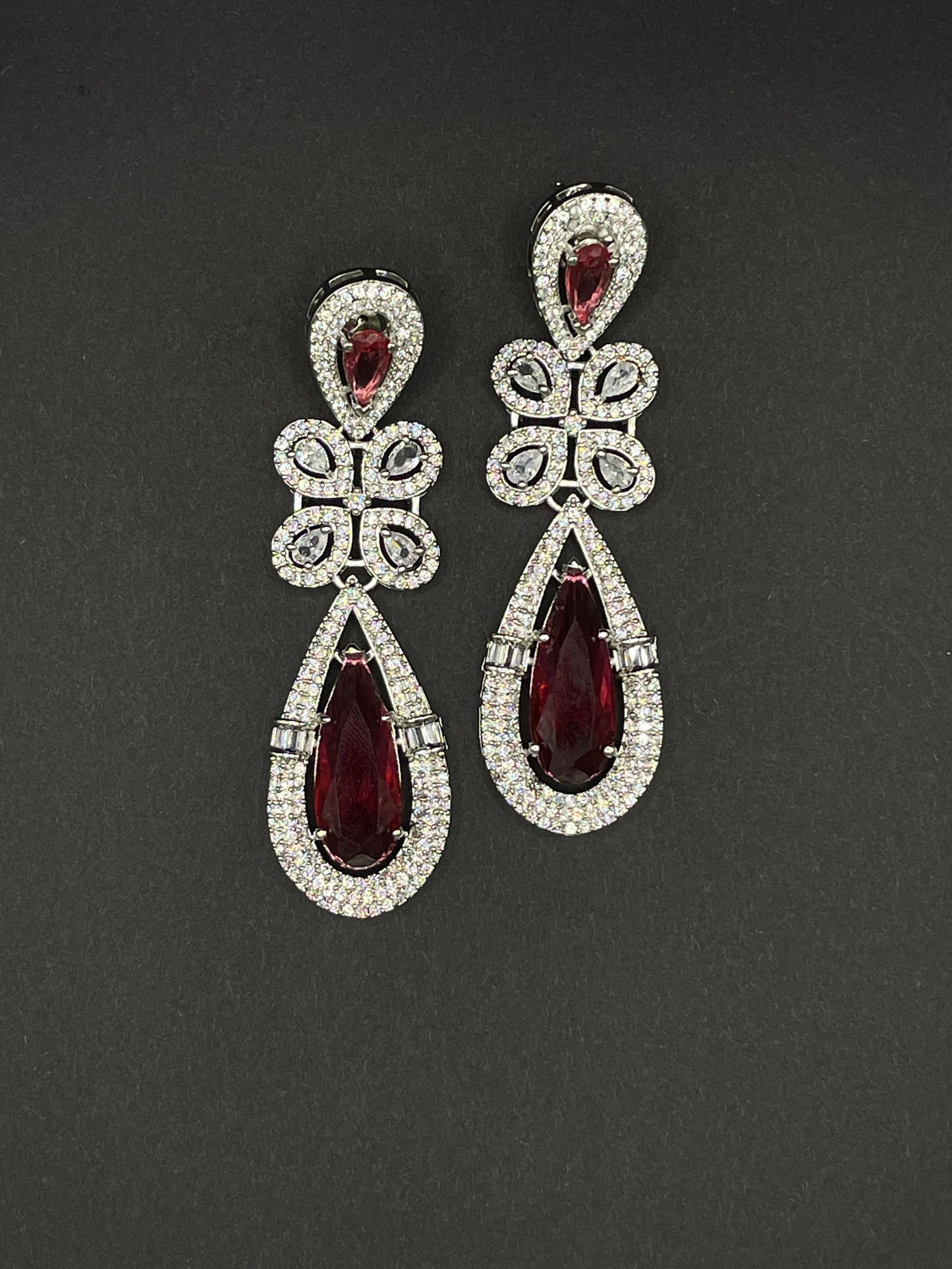 Ruby Two Stone Clover Earring - Stone Stories