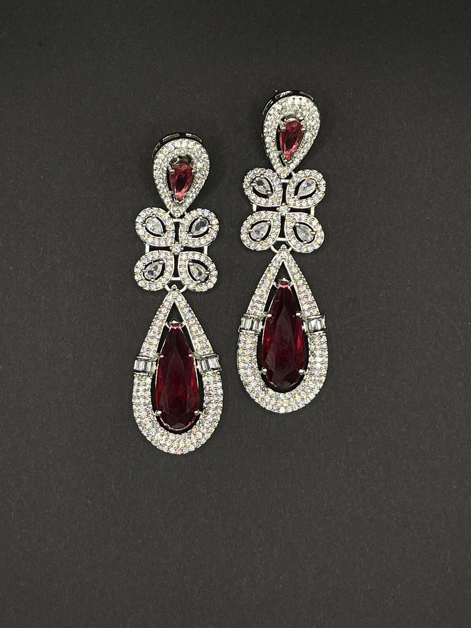 Ruby Two Stone Clover Earring - Stone Stories