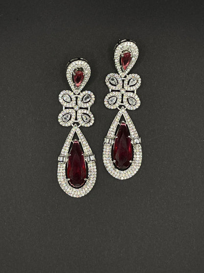 Ruby Two Stone Clover Earring - Stone Stories