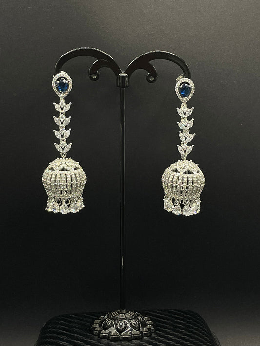 Sapphire Long Jhumki - Stone Stories