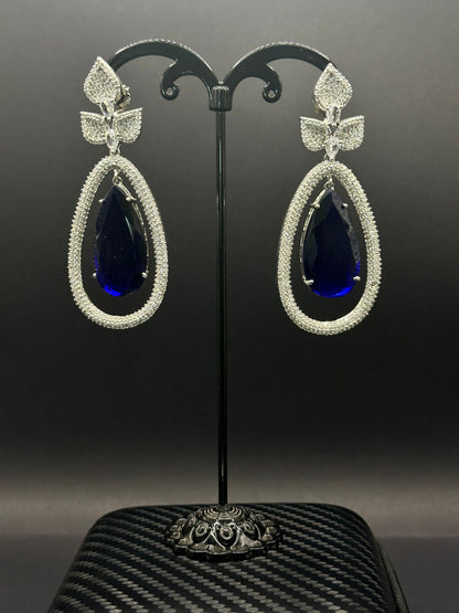 Sapphire Sparkly Twig Earring - Stone Stories