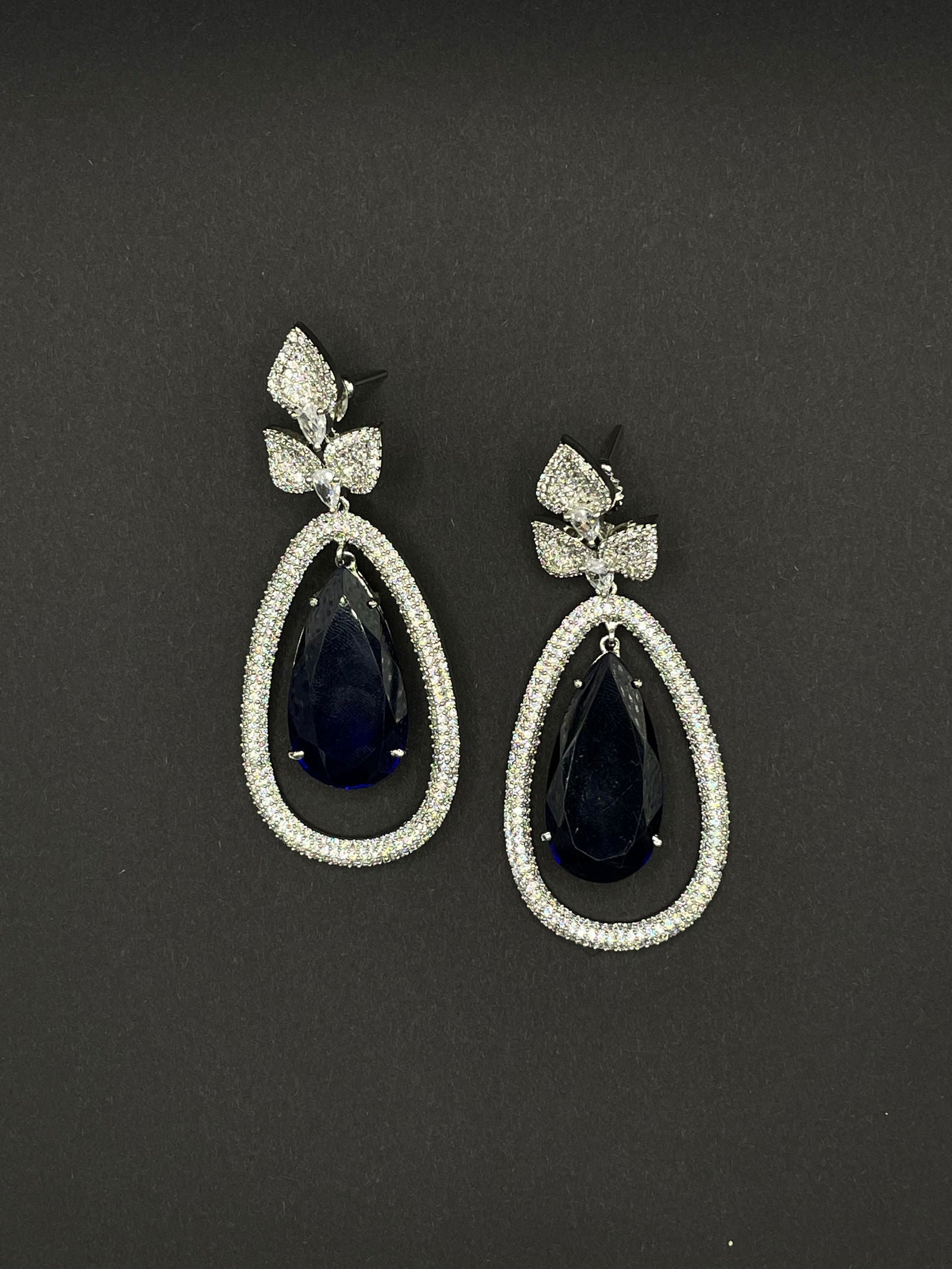Sapphire Sparkly Twig Earring - Stone Stories