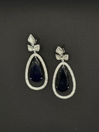Sapphire Sparkly Twig Earring - Stone Stories