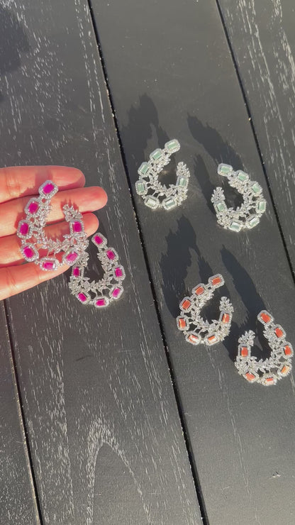 Sparkle Semi Loop Earrings